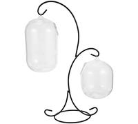 MINAOLULUS Water Planting Vase Rack Bowl Glass Iron Frame Beautiful Delicate Unique Tabletop Fish Tank for Home Wedding Decoration without Burrs Beautify and Purify Home