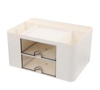 MINAOLULUS White Abs Desktop Organiser with Drawer, Not Easily Deformed and Broken, Simple and Fashionable Storage Container for Office and Home Use