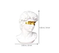 MINAOLULUS White Blindfolded David Statue Ornament, Gold Detailing Resin Sculpture for Tabletop Home Décor, Stylish European-style Living Room and Café Decoration