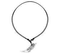 MINAOLULUS White Resin Wooden Bead Necklace for Men with Outstanding Workmanship and Stable Practicality, Creative Tribal Style Pendant Neck Chain for Everyday Wear