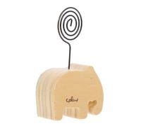MINAOLULUS Wooden Animal Note Holder Small Elephant Desktop Card Holder for Photos Memo Clips Decorative Wooden Picture Stand for Home Office