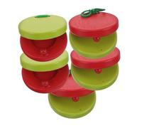 MINAOLULUS Wooden Clapper Castanets for Kids Round Shape Percussion Instrument for Early Learning Develop Fine Motor Skills 5-Piece Set for Musical Play