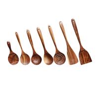 MINAOLULUS Wooden Cooking Spoon Set for Kitchen with Sleek Minimalist Design, Healthy Cooking and Stirring Utensils Made of Sturdy Wood, for Everyday Home Use