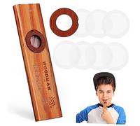 MINAOLULUS Wooden Kazoo Flute 22pcs Membranes Musical Instrument for Kids and Adults Portable Kazoo Guitar Partner Suitable for Music Practice and Performance