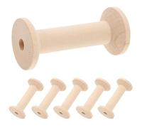 MINAOLULUS Wooden Sewing Bobbins 6Pcs Unfinished Empty Spools for Ribbon and Embroidery Crafting Manual Winding Large Roller