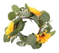 MINAOLULUS Yellow Sunflower Wreath with Lifelike Pe Material and Natural Texture, Eye-catching Spring Garland for Front Door Or Indoor Wall Decor, Elegant and Stylish Home Accent