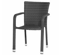 Minas Stacking Chair Aluminum Gardino® Weave Black Chair Garden Stackable