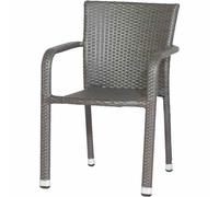 Minas Stacking Chair Frame Aluminum Black, Area Gardino® Woven Titan New