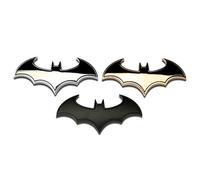 MINASAN Metal Bat Car Sticker Emblem - Gold, Chrome, Universal Fit - 15x10 cm