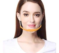 MINASAN Pack of 10 Half Face Visors Plastic Clear Face Protection Elastic Comfortable Wearing Mouth Guard for Chef Snack Bar Kitchen Restaurant Usual, orange, One size