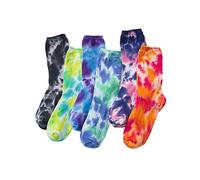 MINASAN Women's Cotton Socks, Tie Dye Gradient, Rainbow Cuff Relang Socks Tube Socks Colourful Socks High-Top Tide Socks Tie Dye Socks - Green - One size