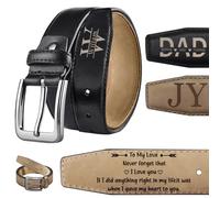 MiNaSii Personalised Leather Belts for Men Husband Him Custom Mens Belt Engraved Name Anniversary Birthday Valentines Day Gift