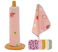 Minasuki Paperless Reusable Paper Towels - Washable Cloth Paper Towels with Cardboard Roll,25 Pack Eco Friendly Paper Towels for Kitchen,10" X 10" Zero Waste Reusable Napkins Paper towels