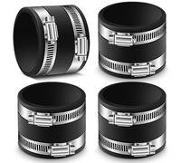 Minatee 4 Pcs 2-1/2 Inch Dust Control Flex Cuffs with Stainless Steel Hose Clamps, Flexible PVC Coupling for Plastic and Copper Plumbing Connections, Connector Ports Dust Collection Fittings