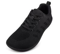 MINBEI Wide Barefoot Shoes Womens Minimalist Walking Shoes Trainers Outdoor Zero Drop Casual Lightweight Trail Running Ladies Sneakers Full Black 39
