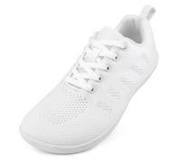 MINBEI Wide Barefoot Shoes Womens Minimalist Walking Shoes Trainers Outdoor Zero Drop Casual Lightweight Trail Running Ladies Sneakers White 40