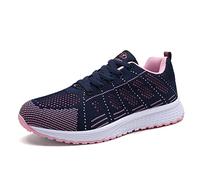 MINBEI Womens Sneakers Lightweight Lady Trainers Breathable Woman Running Shoes Daily Walking Outdoor Fitness Athletic Lace Up Flat Fitness Air Sports Shoes Size 4 UK Blue(Label 37)