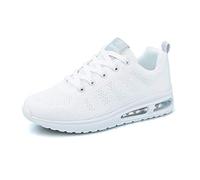 MINBEI Womens Sneakers Lightweight Lady Trainers Breathable Woman Running Shoes Daily Walking Outdoor Fitness Athletic Lace Up Flat Fitness Air Sports Shoes Size 3 UK White(Label 36)