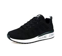MINBEI Womens Sneakers Lightweight Lady Trainers Breathable Woman Running Shoes Daily Walking Outdoor Fitness Athletic Lace Up Flat Fitness Air Sports Shoes Size 9 UK Black(Label 43)