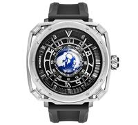 MINBER Skeleton Automatic Watch, 45mm Dial with Luminous Hands, Self Winding Watch, 3 ATM Waterproof, 316L Stainless Steel, Silver Frame Edition (M9052G), Modern