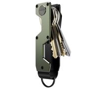 MINBERAND Key Organizer Compact Key Holder Metal Key Chain Minimalist key case key holder for keychain Secures 1-5 Keys, Army Green, One size