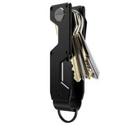 MINBERAND Key Organizer Compact Key Holder Metal Key Chain Minimalist key case key holder for keychain Secures 1-5 Keys, Black, One size