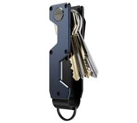MINBERAND Key Organizer Compact Key Holder Metal Key Chain Minimalist key case key holder for keychain Secures 1-5 Keys, Navy Blue, One size