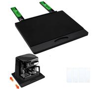 MinBoo Bamboo Appliance Slider,Sliding Tray for Coffee Maker, Kitchen Countertop Appliance Rolling Tray,Slides Easily from Under The Cabinet,Wide -Black- Large (16" Wx13 D)