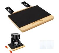 MinBoo Bamboo Appliance Slider,Sliding Tray for Coffee Maker, Kitchen Countertop Appliance Rolling Tray,Slides Easily from Under The Cabinet,Wide - Small (12" Wx10 D)