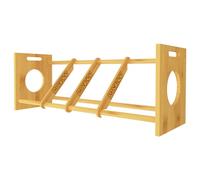 MinBoo Disc Golf Rack Stackable | Bamboo Disc Golf Shelf for Sports Disc Storage | Disc Golf Organizer with 40+ Disc Capacity | Essential Disc Golf Accessories | Discs Not Included