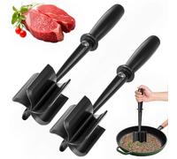 Mince Masher, 2PCS Ground Beef Meat Masher with 5-Blade Head, Versatile High-Temp Heat-Resistant Hamburger Meat Chopper, Non-Stick Mince Meat Shredder for Ground Turkey Beef, Nylon Utensil Cookware