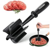 Mince Masher, Ground Beef Meat Chopper with 5-Blade Head, Versatile High-Temp Heat-Resistant Hamburger Meat Masher, Non-Stick Mince Meat Shredder for Ground Turkey/Beef, Nylon Utensil Cookware