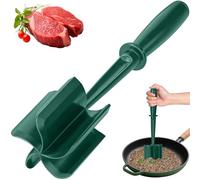 Mince Masher, Ground Beef Meat Masher with 5-Blade Head, Versatile High-Temp Heat-Resistant Hamburger Meat Chopper, Non-Stick Mince Meat Shredder for Ground Turkey/Beef, Nylon Utensil Cookware, Green