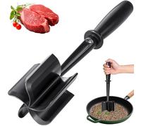 Mince Masher, Ground Beef Meat Masher with 5-Blade Head, Versatile High-Temp Heat-Resistant Hamburger Meat Chopper, Non-Stick Mince Meat Shredder for Ground Turkey/Beef, Nylon Utensil Cookware