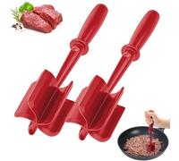 Mince Masher with 5-Blade Head,High-Temp Heat-Resistant Mince Meat Masher,Non-Stick Meat Chopper for Multi-Function Mix and Mash,Versatile Kitchen Tool for Mince Masher(2PC, red)