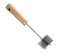 Minced Meat Masher - wolf Stainless Steel Beef Breaking Tool, Wooden Handle | Home Cooking Utensils for Preparing Sausages, Patties, Pans, Mixing, , Professional
