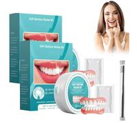 Minceetbien Silicone Reline Denture Set, Minceetbien Denture, Custom Fit Silicone Reline Denture Set, Comfortable & Waterproof Fake Teeth Solution for Daily Use (2pcs)