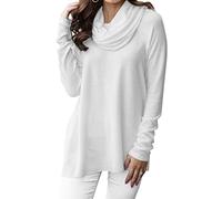 Minclouse Women's Long Sleeve Cowl Neck Pullovers Loose Casual Sweaters