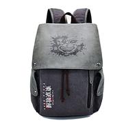 Minctong Tokyo Ghoul Canvas Backpack Print Pattern Kaneki Ken Character Canvas Schoolbag Unisex Classic Fashion Laptop Backpack Grey