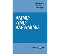 Mind and Meaning – Cambridge Studies in Philosophy – Cambridge University Press