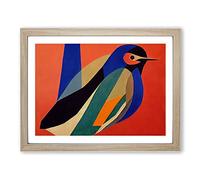 Mind Bending Abstract Bird Framed Print | A3 Oak Framed Wall Art | Ready to Hang | Abstract Fantasy Picture | Living Room Bedroom Lounge Office