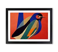 Mind Bending Abstract Bird H1022 Framed Print for Living Room Bedroom Home Office Décor, Wall Art Picture Ready to Hang, Black A3 Frame (46 x 34 cm)