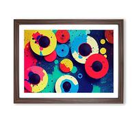 Mind Bending Modern Abstract Art H1022 Framed Print for Living Room Bedroom Home Office Décor, Wall Art Picture Ready to Hang, Walnut A2 Frame (64 x 46 cm)