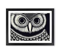 Mind Bending Owl Abstract H1022 Framed Print for Living Room Bedroom Home Office Décor, Wall Art Picture Ready to Hang, Black A2 Frame (64 x 46 cm)
