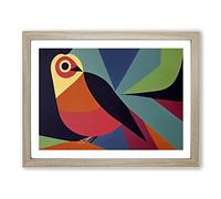 Mind Blowing Abstract Bird Framed Print | A4 Oak Framed Wall Art | Ready to Hang | Abstract Fantasy Picture | Living Room Bedroom Lounge Office