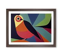 Mind Blowing Abstract Bird H1022 Framed Print for Living Room Bedroom Home Office Décor, Wall Art Picture Ready to Hang, Walnut A4 Frame (34 x 25 cm)