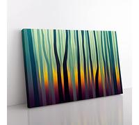 Mind Blowing Abstract Forest Canvas Wall Art Print Ready to Hang, Framed Picture for Living Room Bedroom Home Office Décor, 76x50 cm (30x20 Inch)