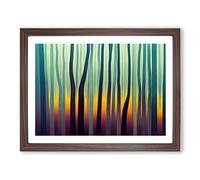 Mind Blowing Abstract Forest Framed Print | A2 Walnut Framed Wall Art | Ready to Hang | Abstract Landscape Picture | Living Room Bedroom Lounge Office