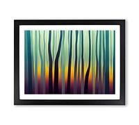 Mind Blowing Abstract Forest H1022 Framed Print for Living Room Bedroom Home Office Décor, Wall Art Picture Ready to Hang, Black A3 Frame (46 x 34 cm)