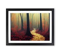 Mind Blowing Autumn Forest H1022 Framed Print for Living Room Bedroom Home Office Décor, Wall Art Picture Ready to Hang, Black A2 Frame (64 x 46 cm)